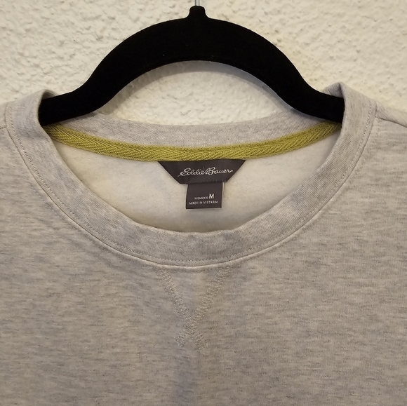 Eddie Bauer Medium Cotton Blend Stripe Grey Sweatshirt - Picture 3 of 8